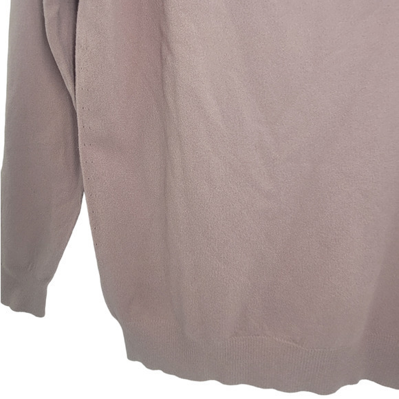 Vintage Designers Originals Pink Mauve Knit Long Sleeve Zip Back Turtle Neck Top - Picture 10 of 15
